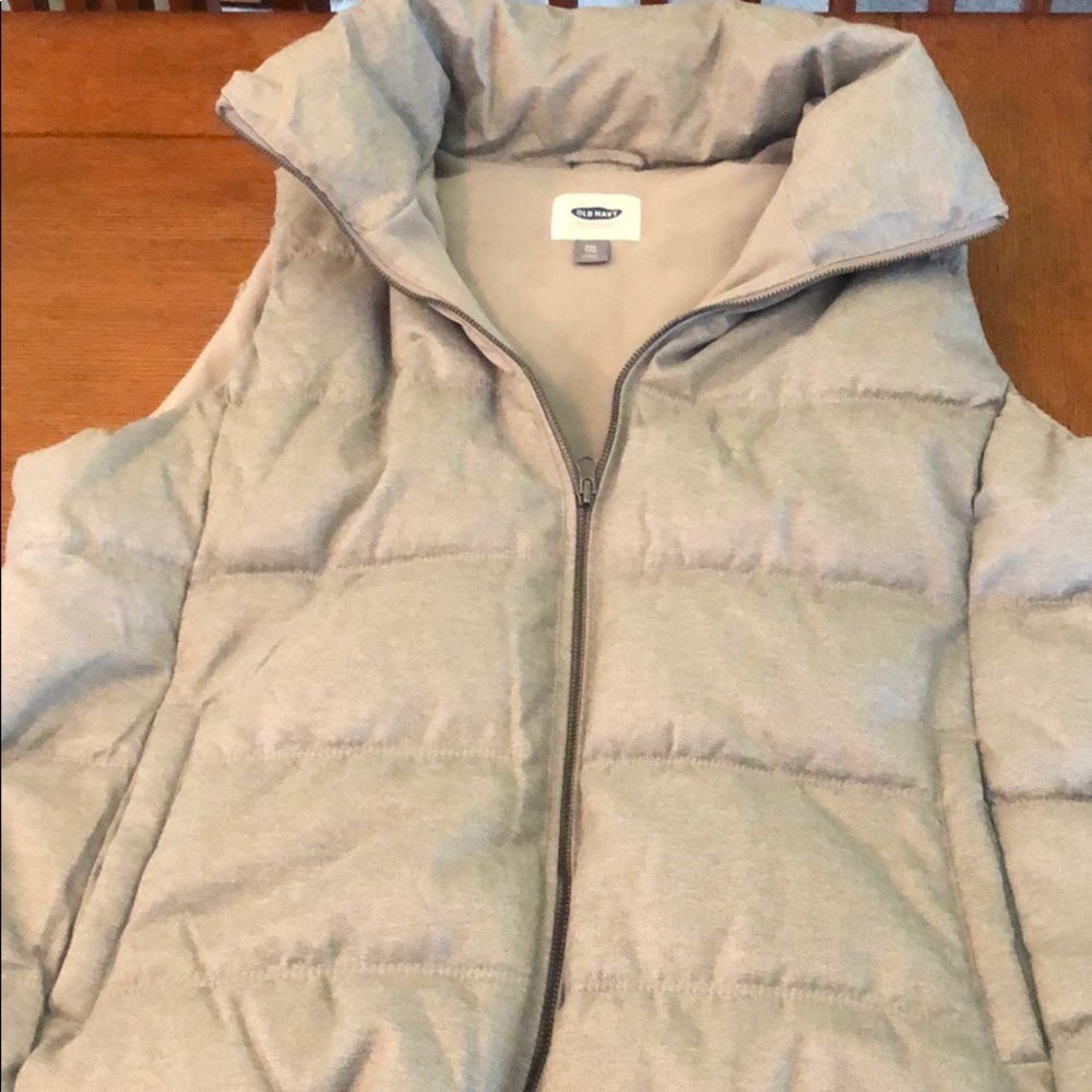 Gray puffy vest